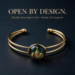 Adjustable open cuff structure of OROCUFF Psalm 121 bracelet