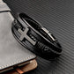 Men’s Inspirational Cross Leather Bracelet, Braided Genuine Leather, Meaningful Gift for Husband Dad Boyfriend