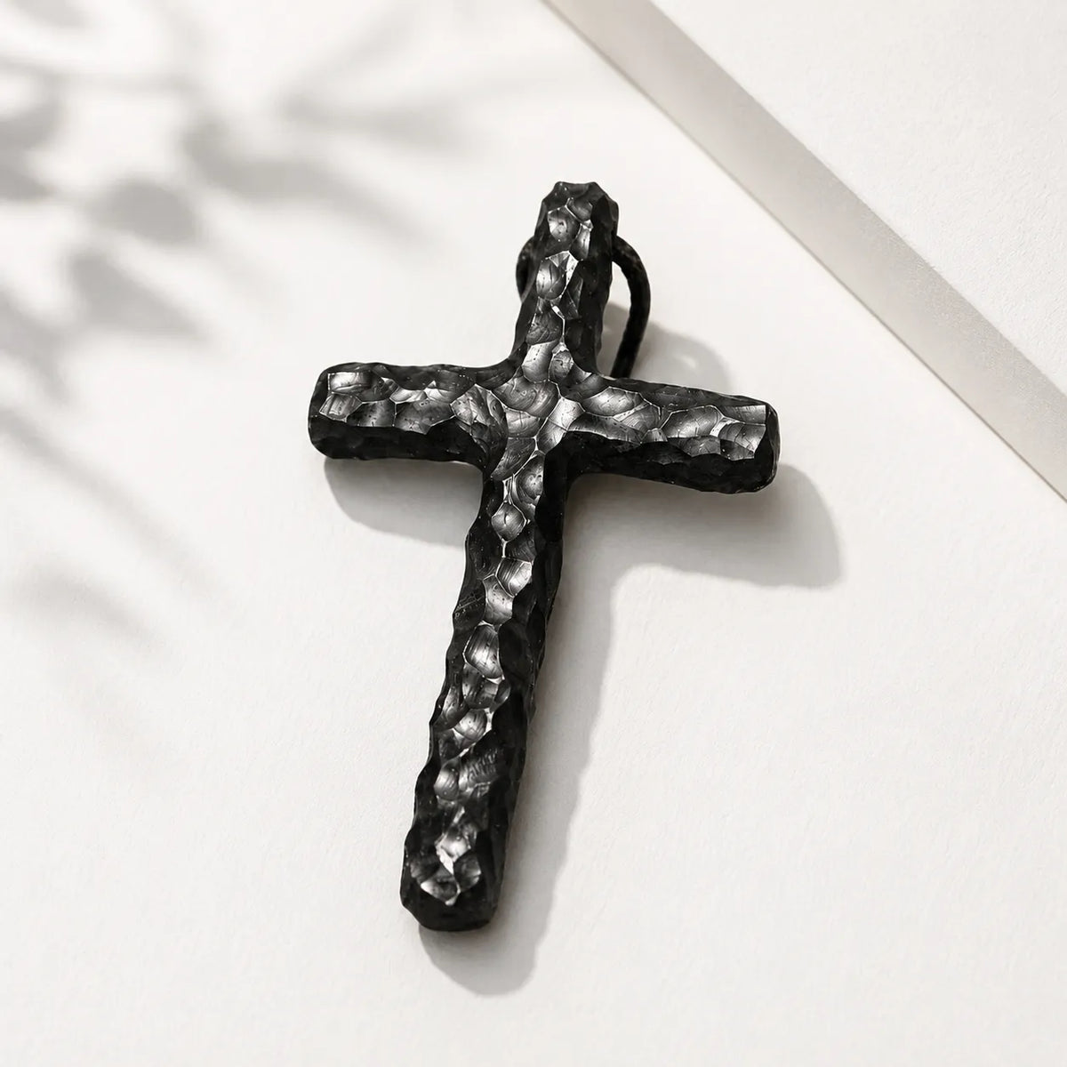 Hand-Carved Ziguangtan Wood Cross Necklace