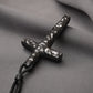 Hand-Carved Ziguangtan Wood Cross Necklace