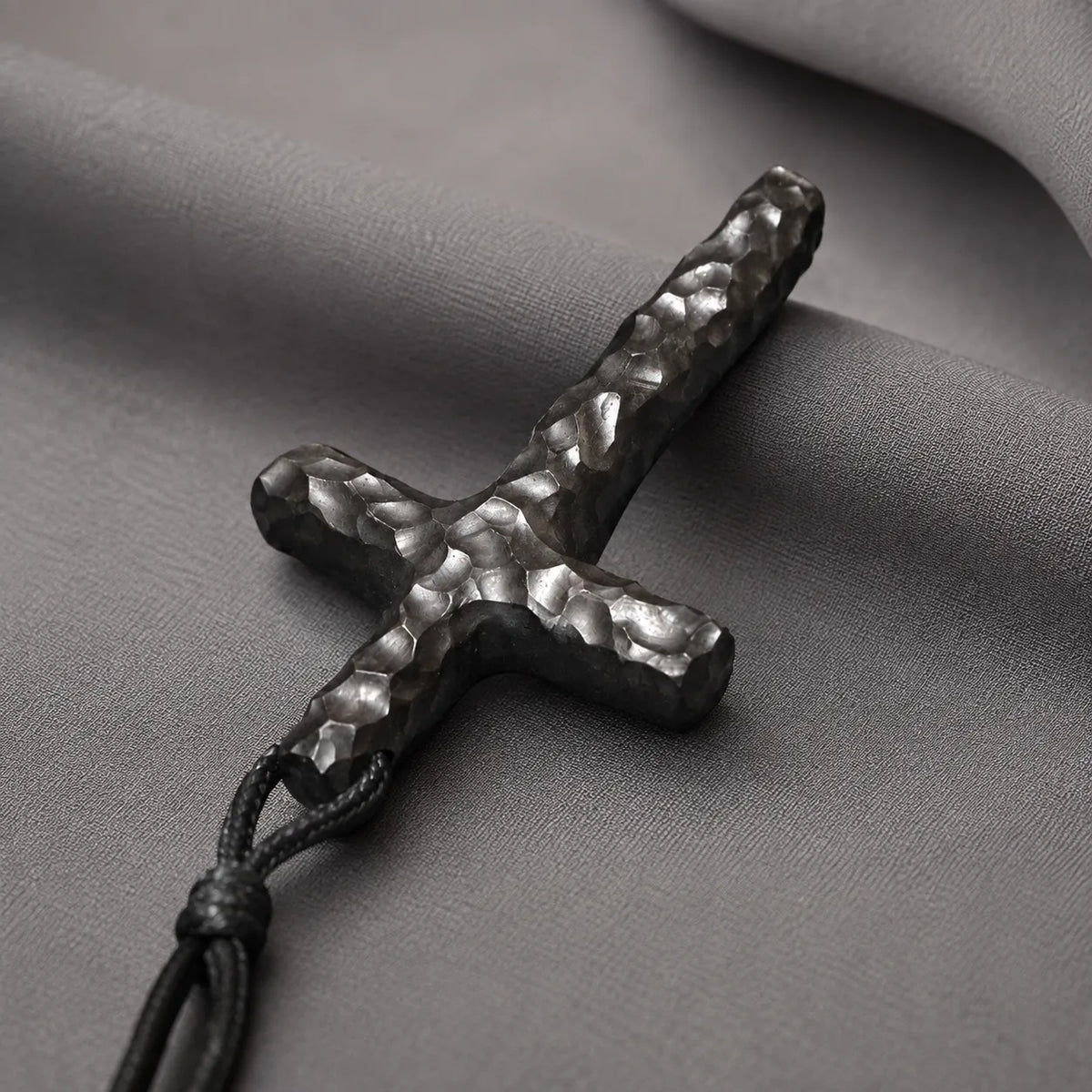 Hand-Carved Ziguangtan Wood Cross Necklace